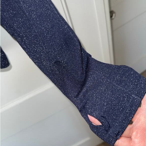 New Fabletics Seamless Lurex Jacket Deep Navy Sparkle size S - Picture 7 of 9